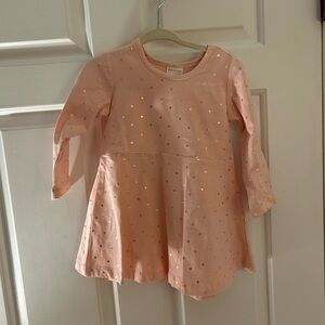 Hanna Andersson Pink and Gold Long Sleeve Dress